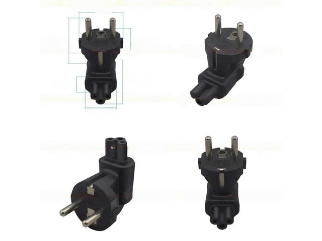 FOR EU4.8 Europe Male to IEC C5 Female Travel Power Adapter EU 4.8mm 2 Prong Receptacle to C5 Power Converter Connector