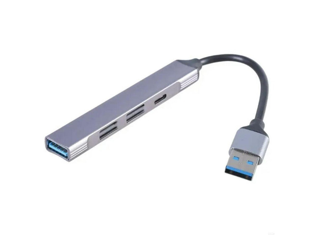 FOR 4 Ports Aluminum Alloy USB Hub with 2USB2.0 1USB3.0 TypeC Adapter 4 in 1 Dock