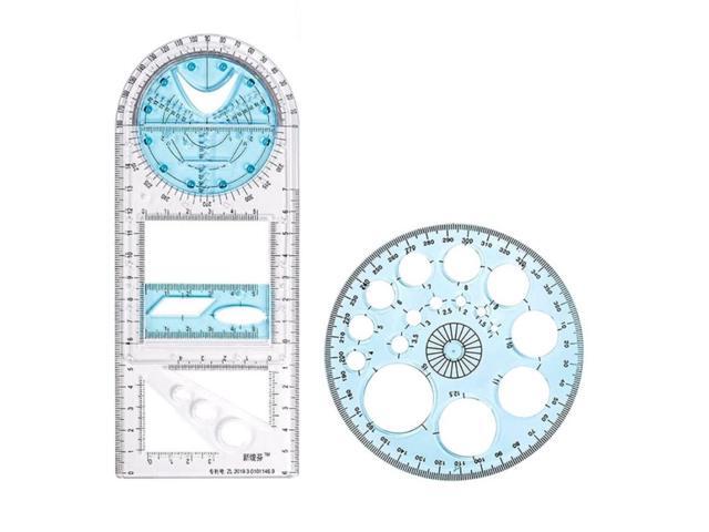 2Pcs Multifunctional Geometric Ruler
