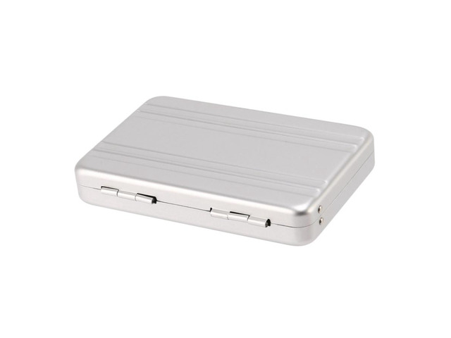 Mini Card Case for Business Cards Silver