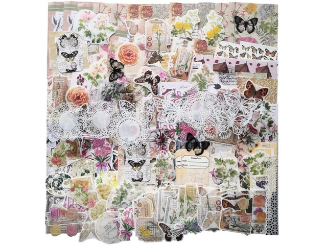 260Pcs Vintage Scrapbook Sticker Set