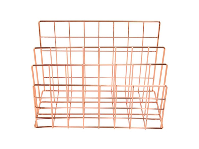 3-Slot Metal Wire Desktop Mail Organizer