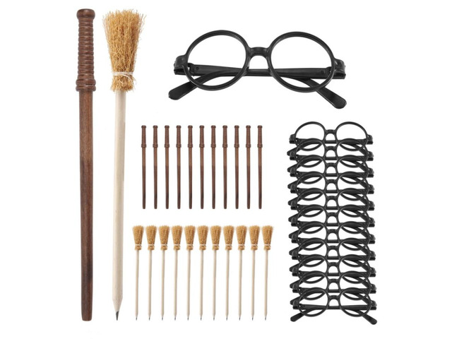 36Pcs Wizard Pencil Wand Glasses Set