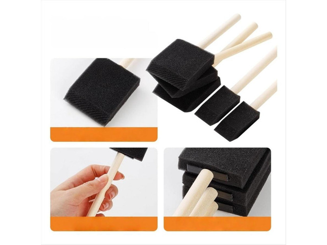 120Pcs 1in Foam Paint Brushes Wood Handle