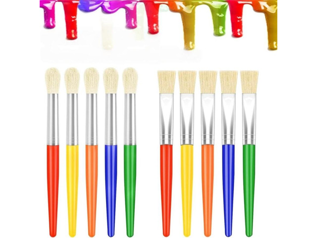 50Pcs Round/Flat Paint Brushes Set