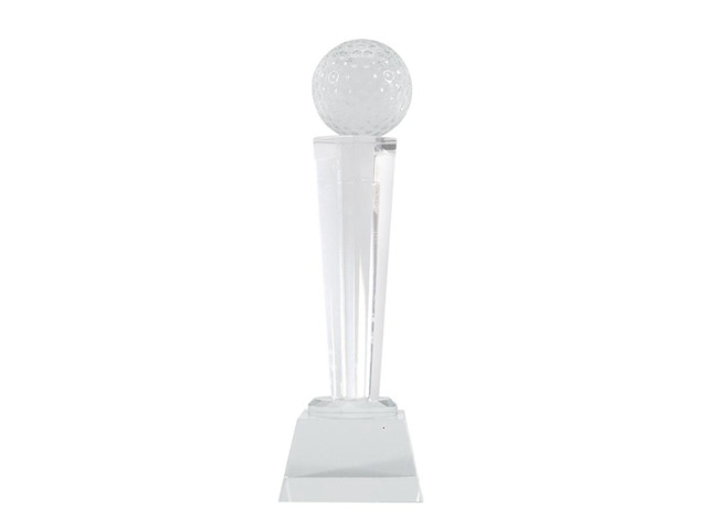 9x2.8in Crystal Glass Golf Trophy