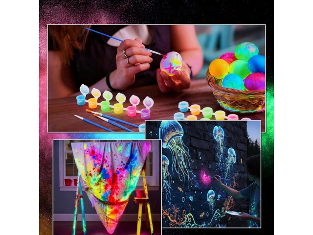 24Set Glow Paint Kit + 48 Paint Brushes