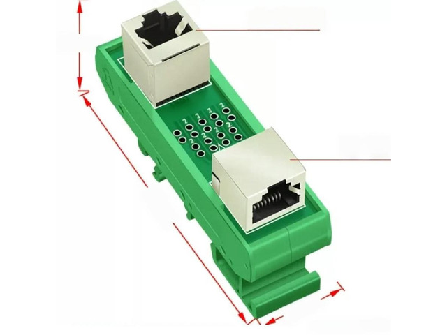 FOR 1-10 Channels RJ45 Female Breakout PCB Board Din Rail