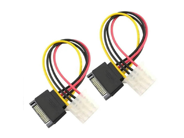 18cm 15 Pin Male to IDE Molex 4Pin Adapter for ATA Drives