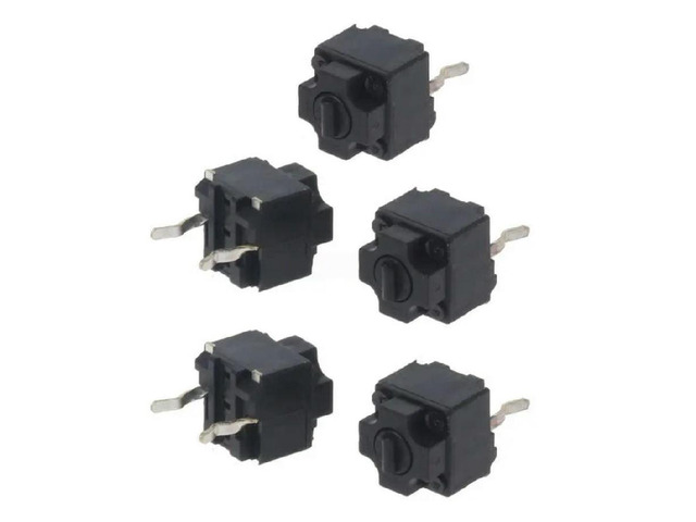 5Pcs Square Mouse Micro Switch EVQP0E07K Black Button