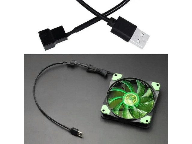 4Pin Female to USB Male Adapter for Case Fan Power