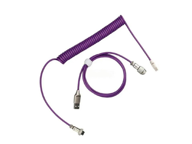 Coiled Mechanical Keyboard Cable USB C to USB A
