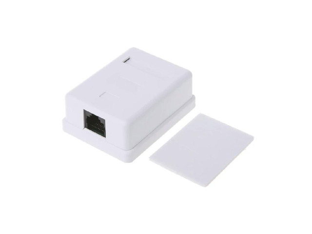 RJ45 UTP Single Port Desktop Mount Box Jack Adapter