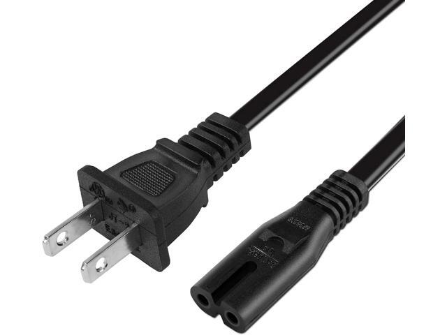 DIXSG 2Prong AC Power Cord for JBL PartyBox 100 110 200 300 310 710 1000 On-The-Go Speaker JBL Soundbar 2 Prong Power Cable Replacement 5Ft