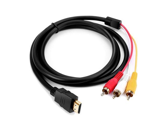 DIXSG HDMI Male to 3 RCA Male 1080P Video Audio AV Adapter Cable,HDMI Converts to Composite S-Video RCA Adapter Cord for TV HDTV DVD