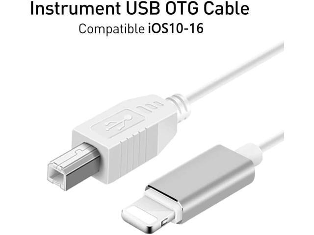 DIXSG 8Pin to USB Type B Adapter OTG Cable for IOS Phone to Electronic Music Instrument, Midi Keyboard etc