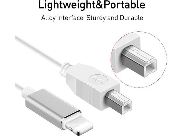 DIXSG 8Pin to USB Type B Adapter OTG Cable for IOS Phone to Electronic Music Instrument, Midi Keyboard etc