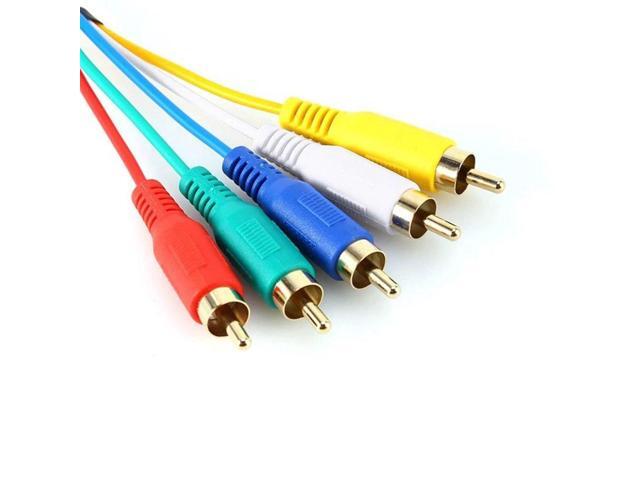 DIXSG HDMI to RCA Cable, HDMI Male to 5 RCA Male Connector Video Audio AV Component Cord for HDTV DVD 1080P Plasma TV LCD Projectors