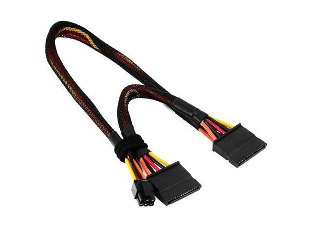 DIXSG SATA 15 Pin x2 to Mini 6 Pin ATX Cord Compatible with Inspiron 3653 3650 HDD SATA Power Cable 12inch/30cm