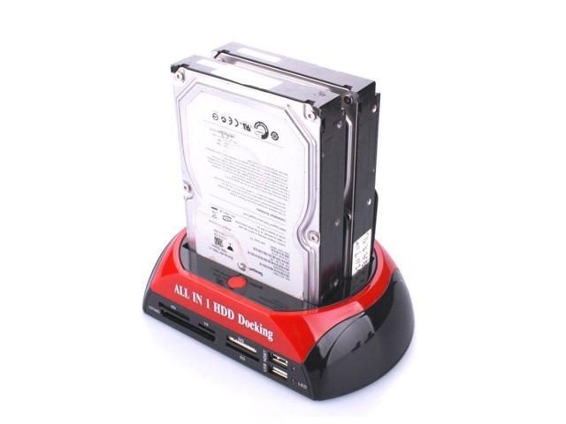 DIXSG All in 1 HDD Docking,2.5''/3.5'' SATA Multi-Function HDD Docking Station SATA Hard Disk Base USB HUB Reader