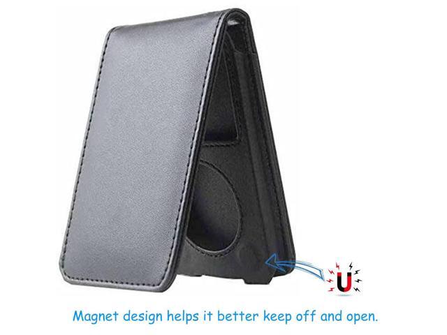 DIXSG Leather Case for iPod Video Classic 80G 120G 160G 60G Classic Protective with Movable Belt Clip Black