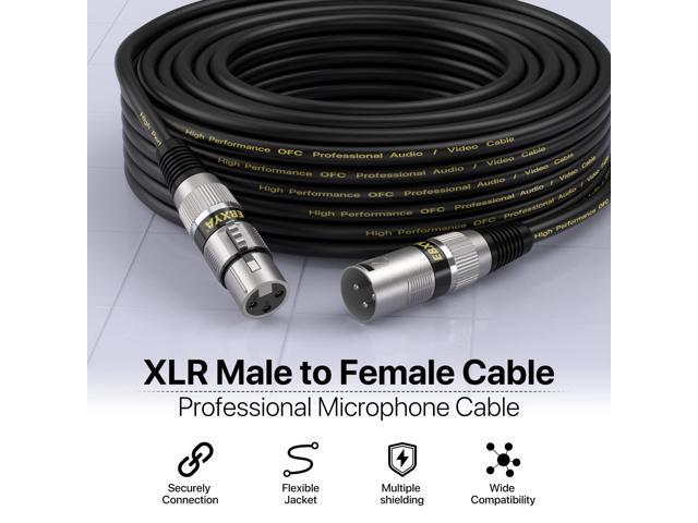 EBXYA 10-Pack 3ft XLR Male to Female Cables (10 Colors) - 1M Balanced Microphone Cable for Short-Distance Studio Rack, Interface & Live Sound -...