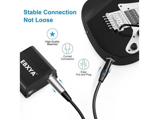 EBXYA XLR Male to 1/4 Inch TS Mono Unbalanced Microphone Cable 6Ft, 6.35mm to XLR Cable, 2 PCS