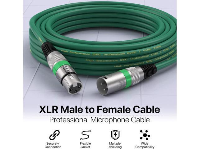 EBXYA 10-Pack 25ft XLR Male to Female Cables (10 Colors) - 7.6m Balanced Microphone Cable, Professional Studio Audio Line for Mics, Mixers,...
