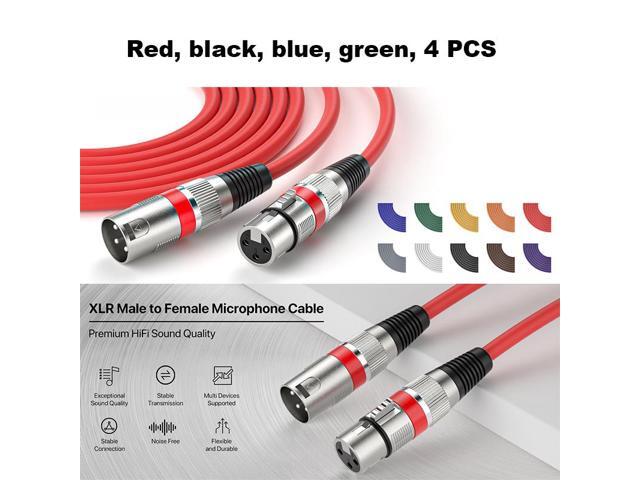EBXYA 10-Pack 3ft XLR Male to Female Cables (10 Colors) - 1M Balanced Microphone Cable for Short-Distance Studio Rack, Interface & Live Sound -...
