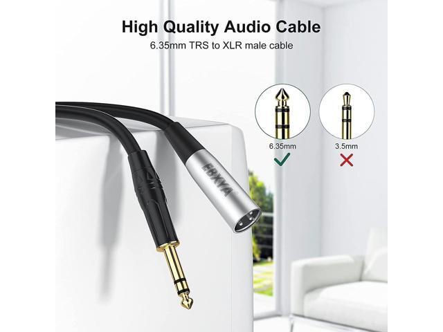 EBXYA XLR Male to 1/4 Inch TS Mono Unbalanced Microphone Cable 6Ft, 6.35mm to XLR Cable, 2 PCS