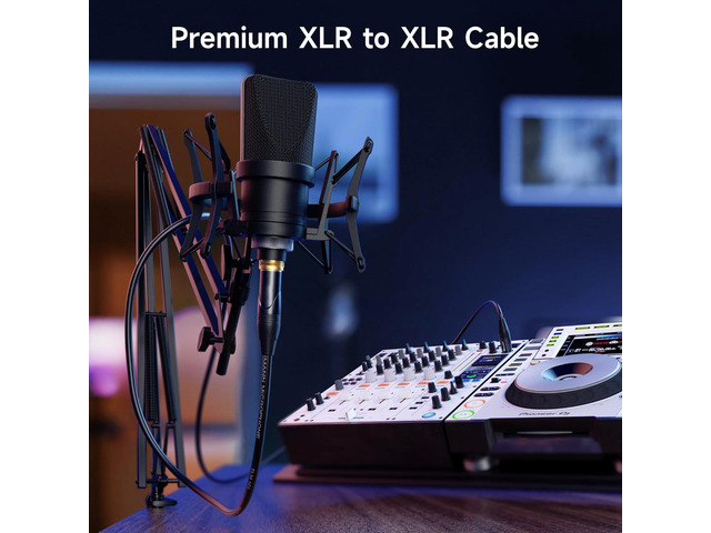EBXYA Mini XLR Female to XLR Male Cable 2 Pack, 3 Pin Mini XLR Patch Cable Adapter for BMPCC 4K Camera Video Assist 4K Sharp 8K, 5 Ft