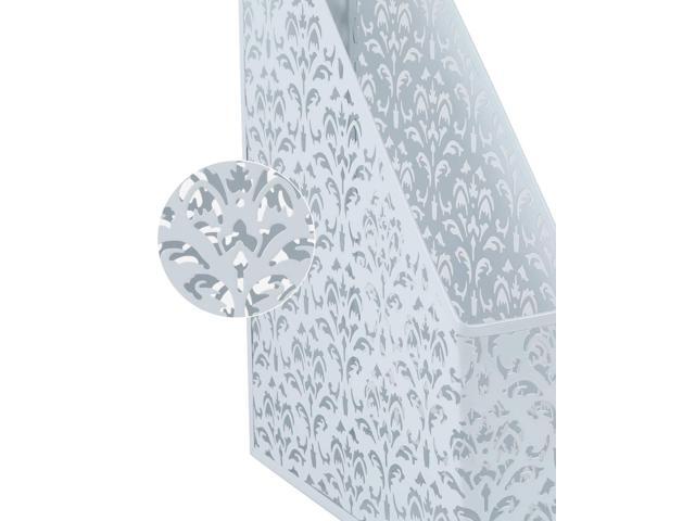 EasyAPG Heavy Duty Metal Magazine File Holder - Carved Hollow Flower Pattern Design, No Assembly Desk Organizer for Legal Size Files, Home Office...
