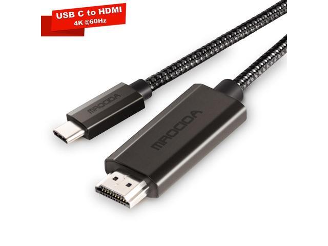 Mrocioa USB C to HDMI Cable 6FT/1.8m, USB C to Hdmi Adapter 4K@60Hz, Type C to HDMI Cord Thunderbolt 3/4/5 Compatible for iPhone 15/16 Series,...