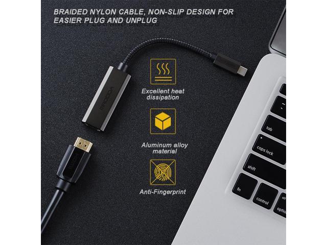 Mrocioa USB C to HDMI Adapter 4k 60hz, Type C to HDMI Female AdapterUSB-C 3.1 Male to HDMI Female Adapter Thunderbolt 3/4 Compatible