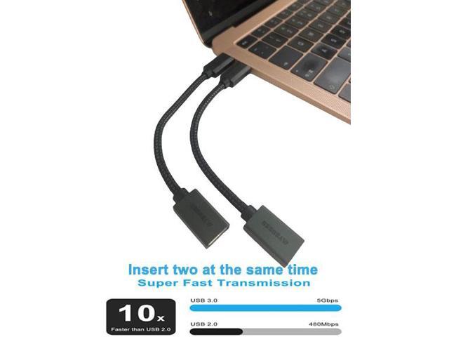 Mrocioa USB C to USB Adapter 2Pack, USB C to USB3.0 Female Adapter, OTG Cable Thunderbolt Compatible for MacBook Pro/Air, iPhone 15/16, S23/24,...