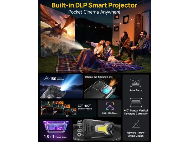 Ulefone Armor 34 Pro Plus 5G Rugged Smartphone with 150 Lumens Projector, 32GB+512GB ROM/2TB, 25500mAh 66W, Android 15, 6.95' 120Hz, 64MP+50MP+50MP...