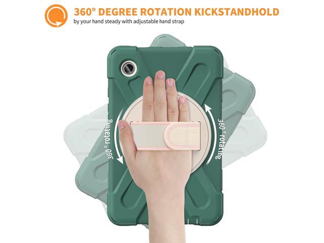 Case for Samsung Galaxy Tab A9 8.7 inch 2023 SM-X110/SM-X115/SM-X117 Shockproof Hard Protective Cover with 360 Rotating Hand Strap, Stand, Shoulder...