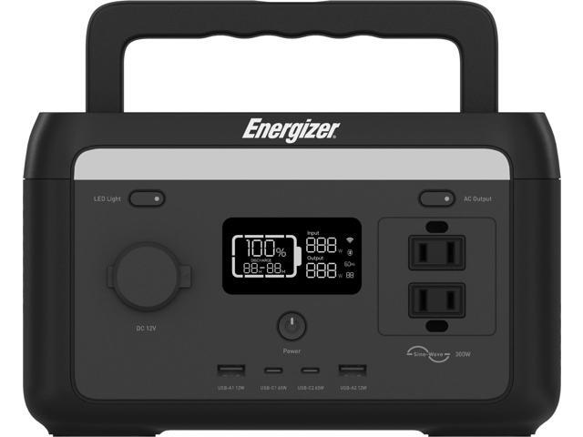 Energizer Solar Peak 300 Portable Power Station, 204.8Wh LiFePO4 Battery, Solar Rechargeable, for Outdoor, Camping, Emergency
