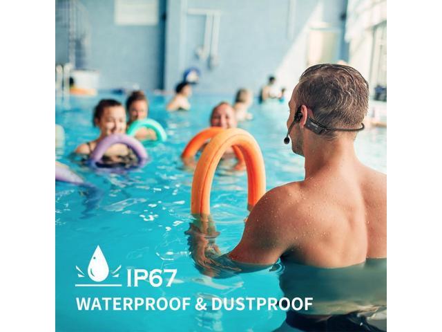 KIMAFUN 2.4G Fitness Headset Wireless Microphone, IP67 Waterproof Sweatproof Microphone for Water Aerobics, Swimming Coach, Fitness Instructor,...