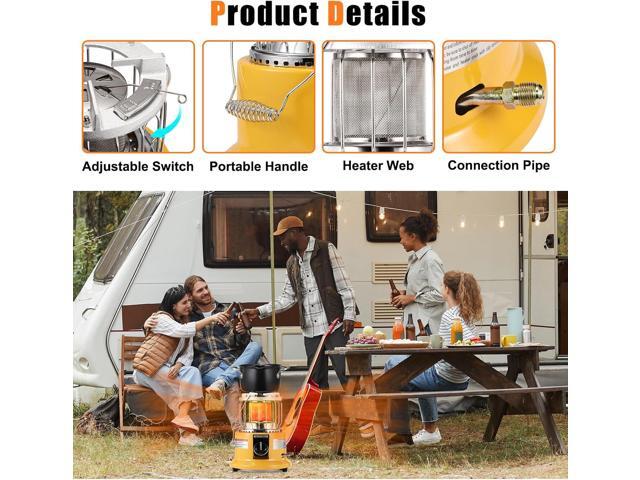2 in 1 Propane Heater & Stove, 13000 BTU Portable Propane Heater Indoor with Handle, Outdoor Heater Gas Stove for Patio, Camping, Tent, Ice...