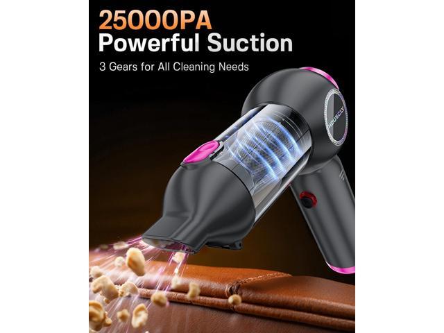 Handheld Car Vacuum Portable Cordless 25000Pa High Power Small Mini Hand Vacuum Cleaner Rechargeable 4-in-1 Compressed Air Duster Blower Pump...