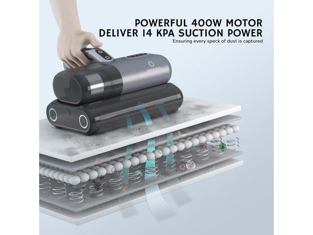 AIRTHEREAL M1 Mattress Vacuum Cleaner, 6 in 1 Bed Vacuum with High-Frequency Vibration - 80,000 RPM Dual Brushroll Rotation, UV-C Light, 14Kpa...