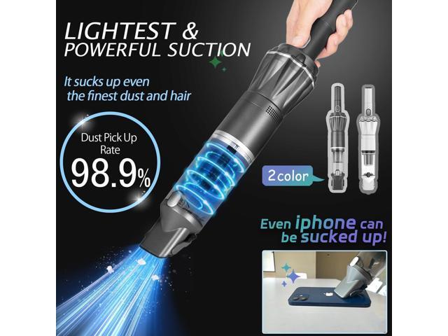 HIKALION Handheld Vacuum Cordless 25000PA, Super Lightweight 1lb with Powerful Suction, Charging Dock, Car Charger, Single Touch Empty and...