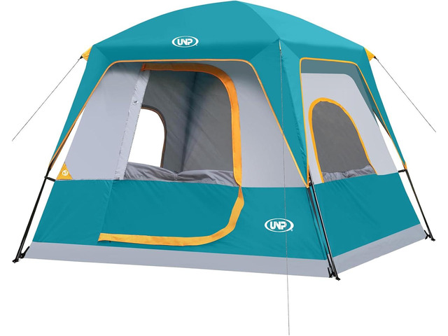 UNP 2/4/6/8 Person Tent, Portable Cabin Tent, Camping Tent 4-Person Easy Set Up, Waterproof with Top Rainfly for Outdoor Camping/Hiking