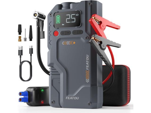 Featou Jump Starter with Air Compressor, 5 in 1 Functional Jump Box 5500A Peak Power Pack with 150PSI Digital Tire Inflator, Portable Car Charger...