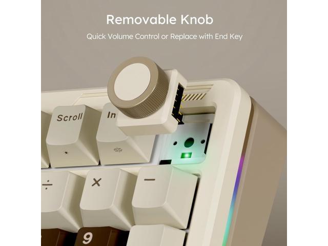 iLovBee B98 Creamy Keyboard with Number Pad, RGB Wireless Gaming Keyboard w/Knob, Bluetooth/2.4Ghz/USB Wired Full Size Mechanical Keyboards for...