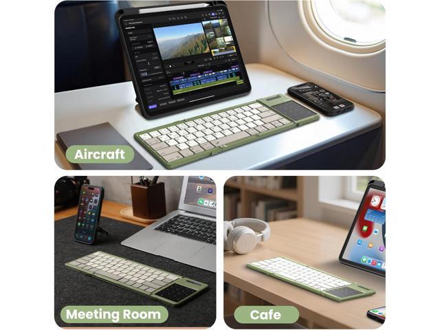 Nillkin Pocket Foldable Wireless Keyboard with Touchpad Numerical Pad for Travel Meeting for iPad Tablets Phone Laptop PC, Full Size (Small)...