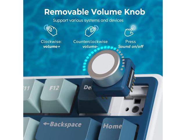 RK ROYAL KLUDGE R75 Wireless Mechanical Keyboard, 75% Percent Custom Gaming Keyboard Gasket Mount RGB Backlit with Knob & PBT Keycaps,...