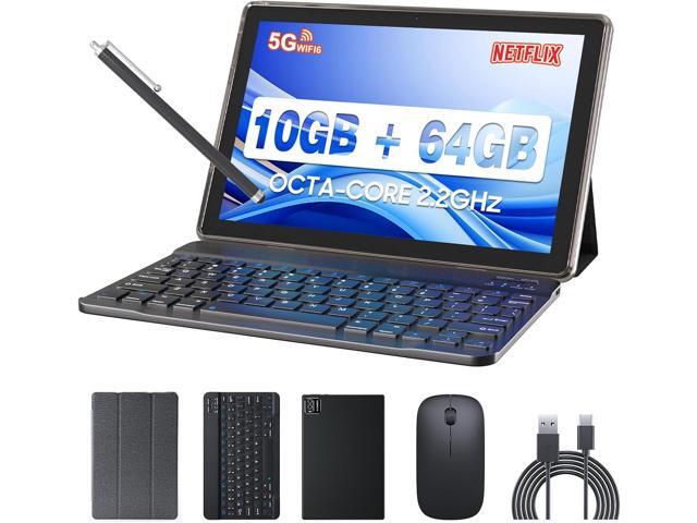 YQSAVIOR Tablet MTK8768 Octa-CORE 10.1Inch RAM 10GB(4GB+6GB Expand) +64GB ROM+1TB Expandable Computer PC with Case/Keyboard/Mouse, IPS 1280 * 800.