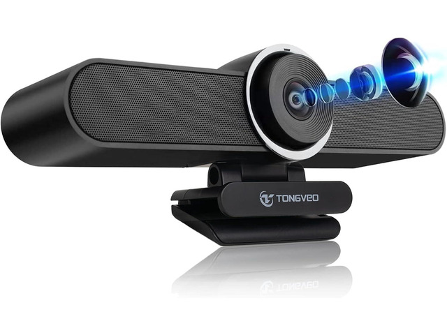 TONGVEO 4K Webcam Conference Call Room Web Camera with Dual Microphones &Speaker, All-in-One USB Video Camera, 116Â° Wide Angle, AI Auto Framing ...